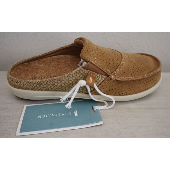 Revitalign RV1047BSG080 Women's Sz 8B Brown Sugar Siesta Suede Tile Clogs - Picture 4 of 8